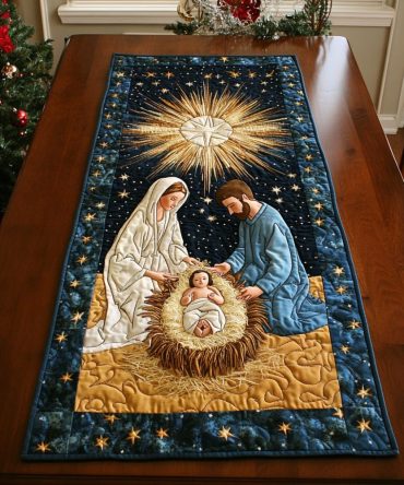 Star Of Bethlehem Quilted Table Runner