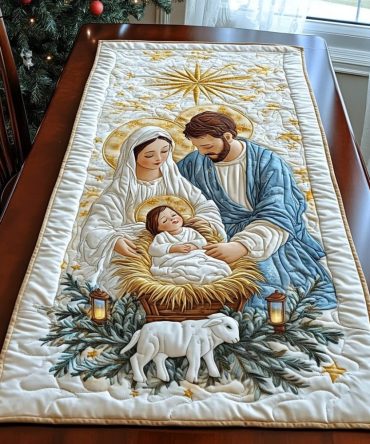 Star Of Bethlehem Quilted Table Runner