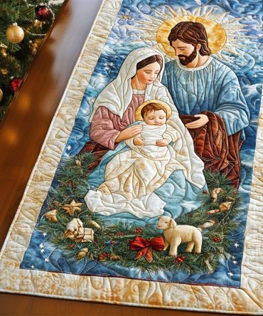 Starlit Birth Quilted Table Runner