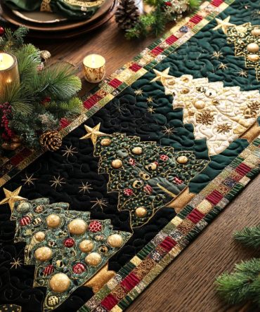 Starlit Grove Quilted Table Runner