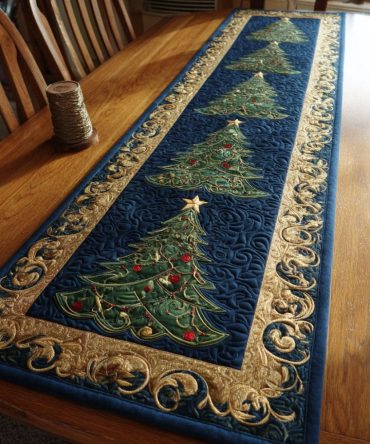 Starlit Pines Quilted Table Runner