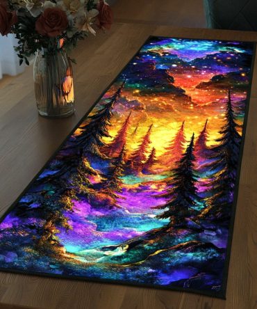 Starlit Pinescape Quilted Table Runner