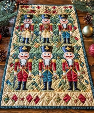 Starlit Snowfall Quilted Table Runner