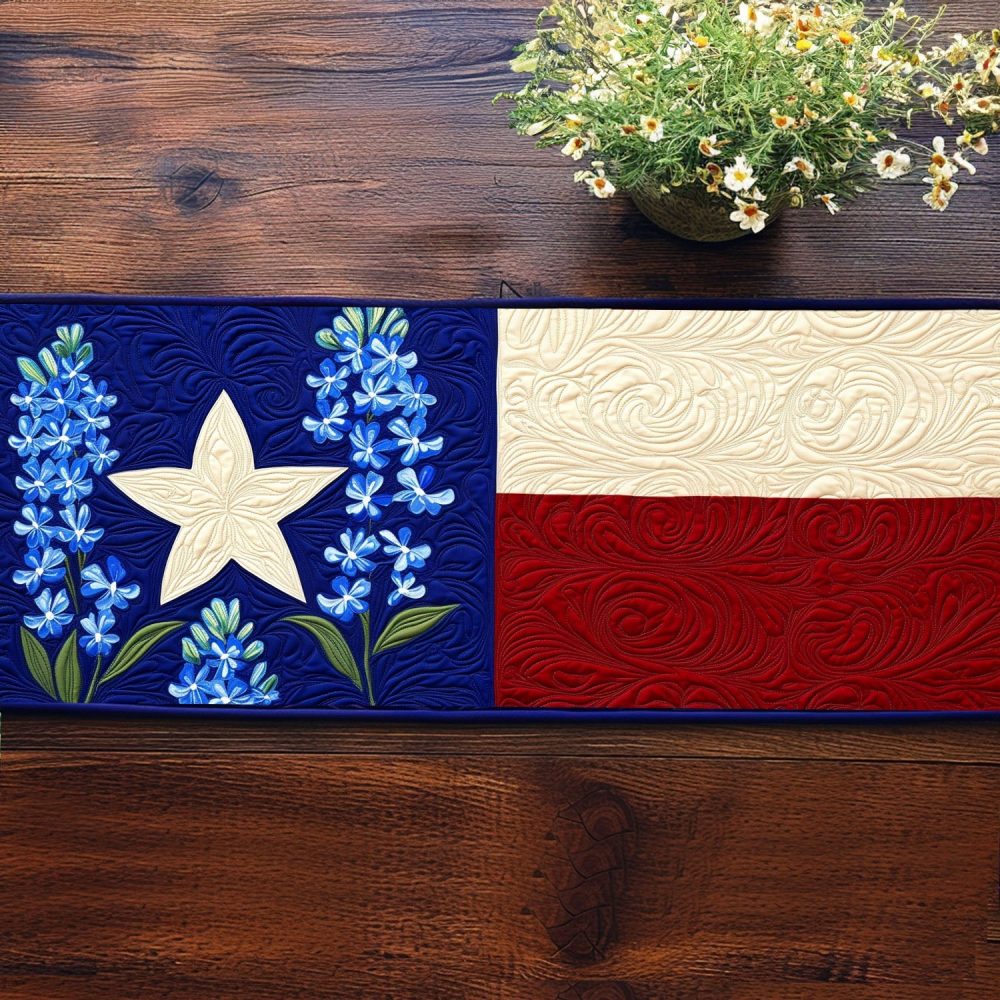 Starry Blooms Quilted Table Runner