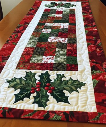 Starry Christmas Quilted Table Runner