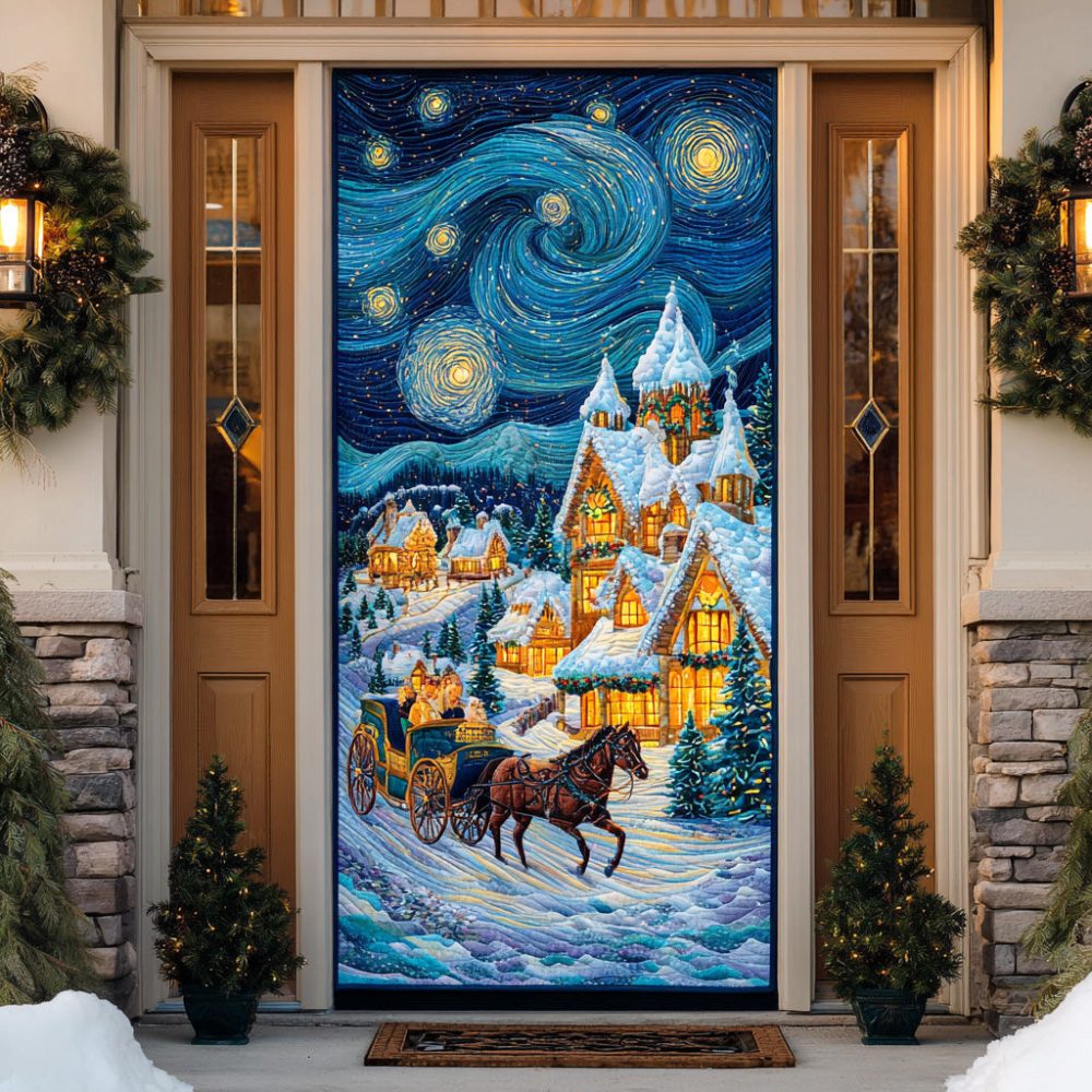 Starry Christmas Wonder Quilted Door Cover