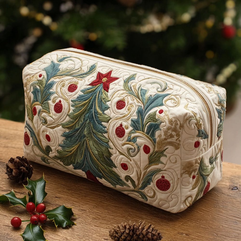 Starry Garland Quilted Makeup Bag