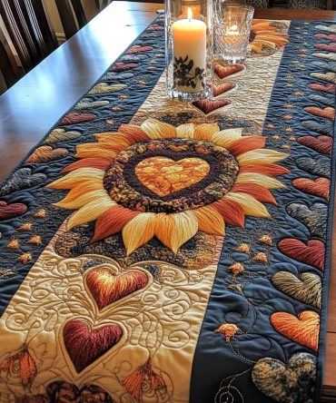 Starry Petals Quilted Table Runner