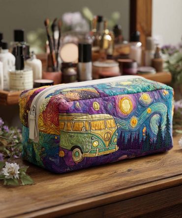 Starry Ride Vibes Quilted Makeup Bag