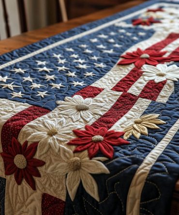 Stars Over America Quilted Table Runner