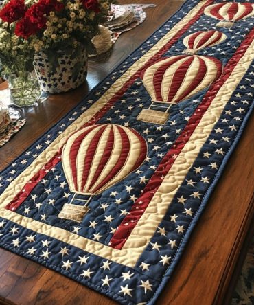 Stars And Balloons Forever Quilted Table Runner