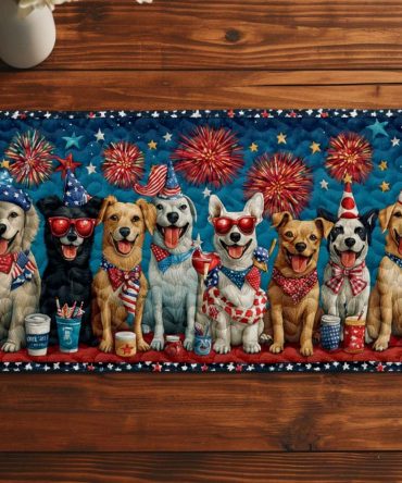 Stars And Paws Quilted Table Runner