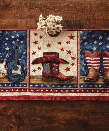 Stars And Strings Quilted Table Runner