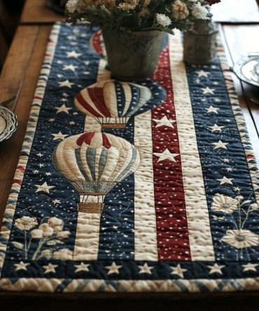 Stars N Stripes Delight Quilted Table Runner