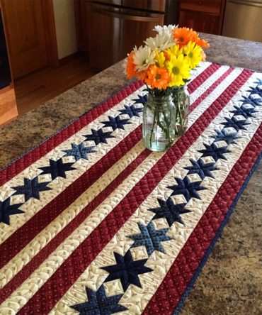 Stars And Stripes Quilted Table Runner