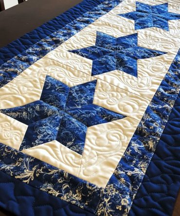 Stellar Elegance Quilted Table Runner
