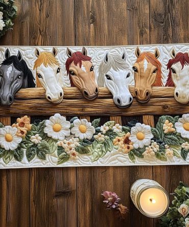 Stitched Stallions Quilted Table Runner