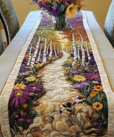 Stone Petal Lane Quilted Table Runner