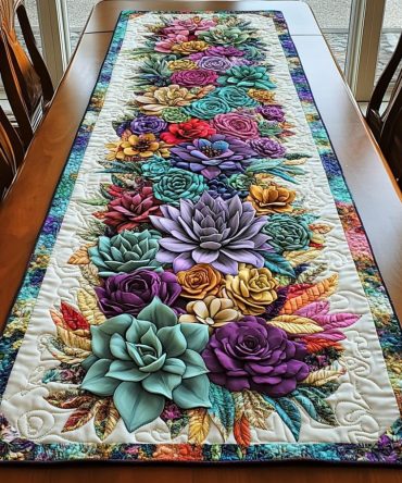 Succulent Dreams Quilted Table Runner