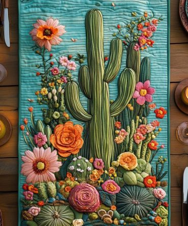 Succulent Splendor Quilted Table Runner