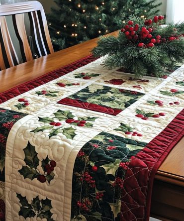 Sugarplum Winter Delight Quilted Table Runner