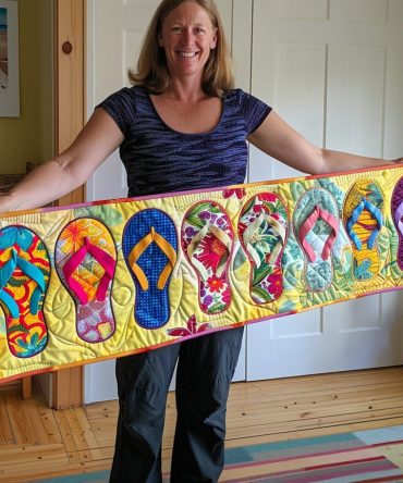 Summer Chill Flip-Flop Quilted Table Runner