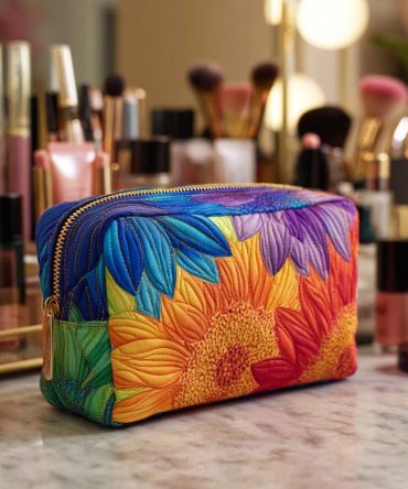 Summer Bloom Quilted Makeup Bag