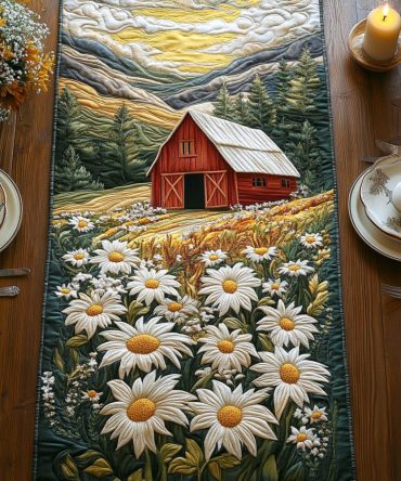 Summer Daisy Quilted Table Runner