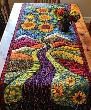 Summer Glory Path Quilted Table Runner
