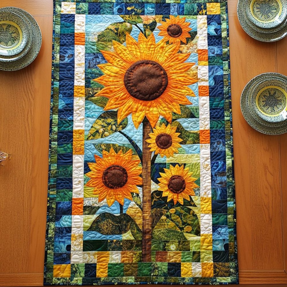 Sun Blossom Quilted Table Runner