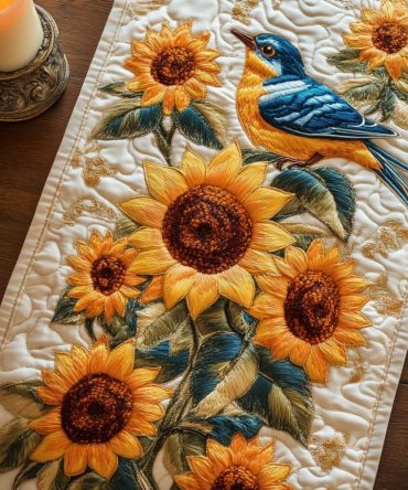 Sun Bloom Quilted Table Runner