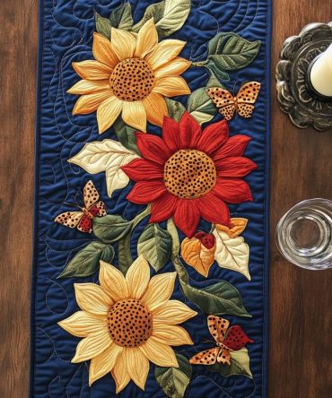 Sun Bloom Quilted Table Runner