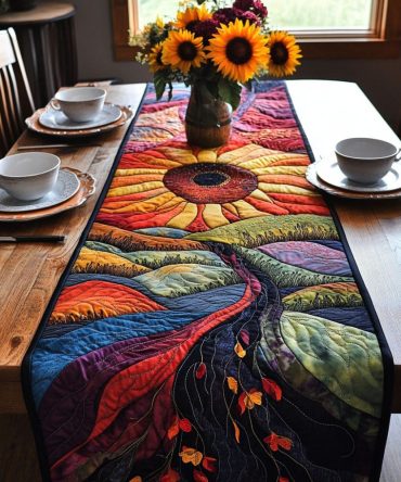 Sunbeam Stroll Quilted Table Runner