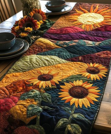 Sunburst Beauty Quilted Table Runner
