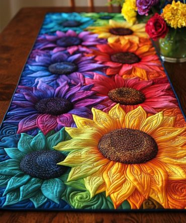 Sunburst Garden Quilted Table Runner