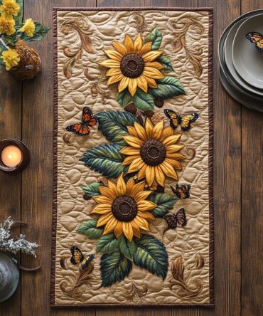 Sunburst Glow Quilted Table Runner