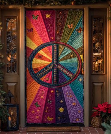 Sunburst Peace Quilted Door Cover