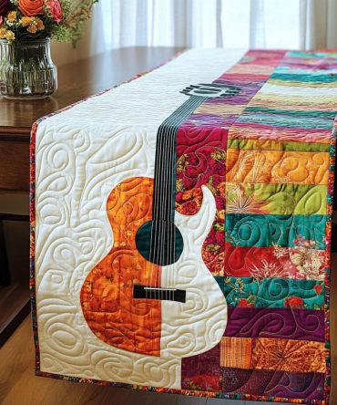 Sunburst Strings Quilted Table Runner