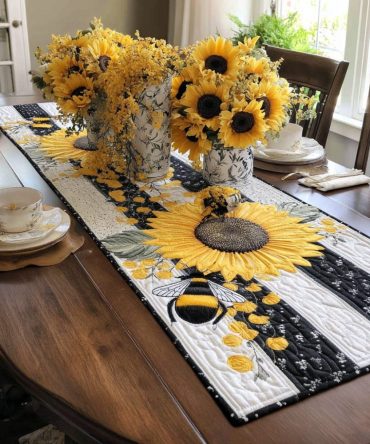 Sunflower Bliss Quilted Table Runner