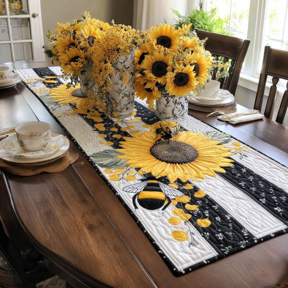 Sunflower Bliss Quilted Table Runner