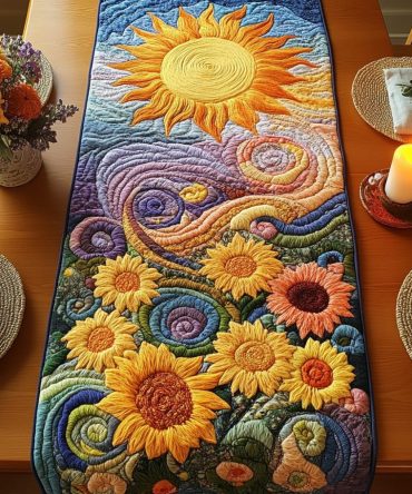 Sunflower Bloom Quilted Table Runner