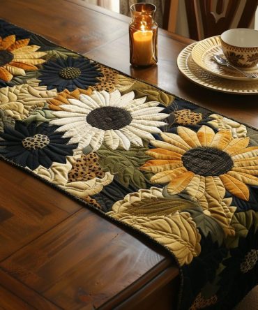 Sunflower Burst Quilted Table Runner