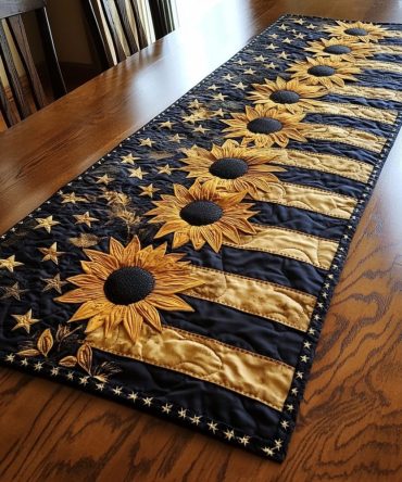 Sunflower Delight Quilted Table Runner