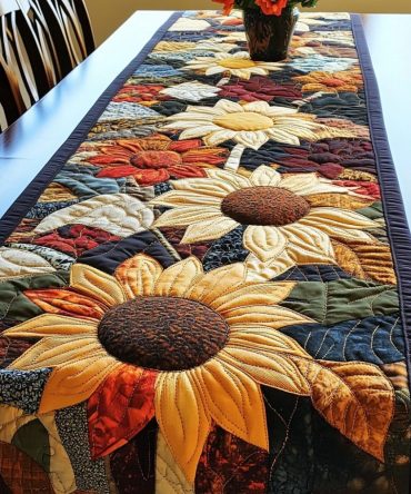 Sunflower Delight Quilted Table Runner