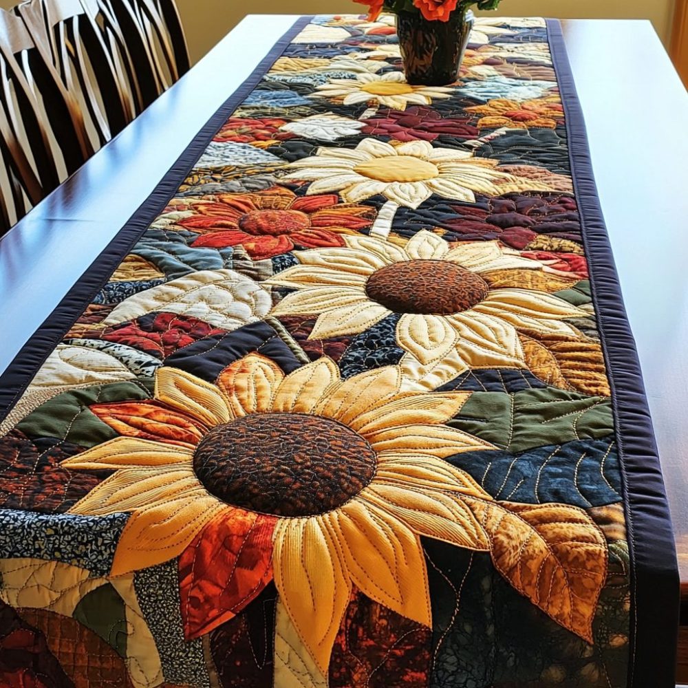 Sunflower Delight Quilted Table Runner