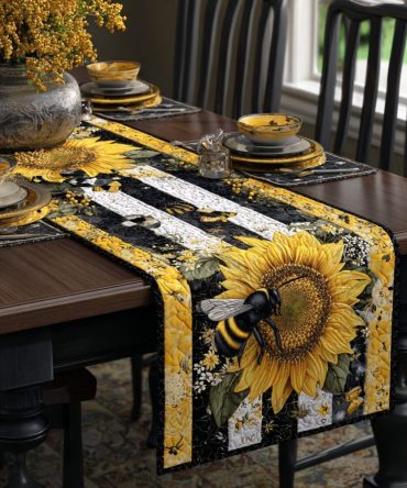 Sunflower Glow Quilted Table Runner