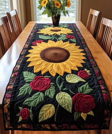 Sunflower Glow Quilted Table Runner