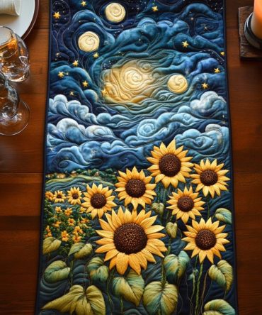 Sunflower Glow Quilted Table Runner