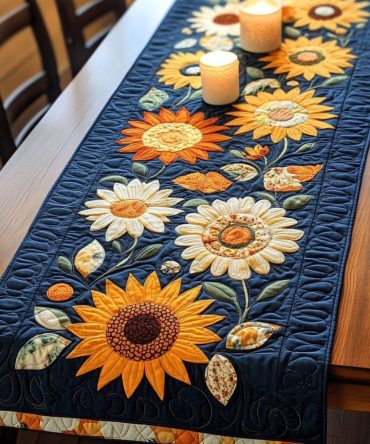 Sunflower Joy Quilted Table Runner