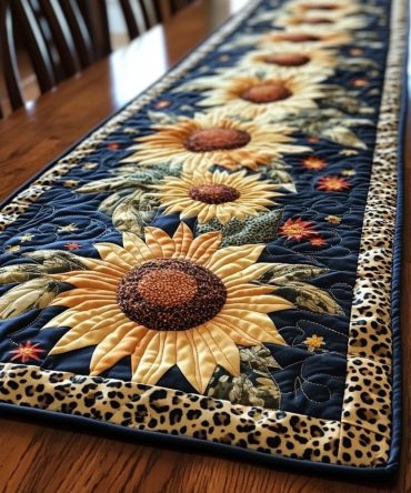 Sunflower Shine Quilted Table Runner